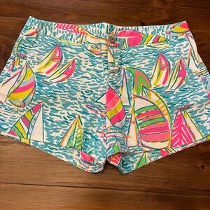 Lilly Pulitzer Pink and Blue Sailboat Shorts